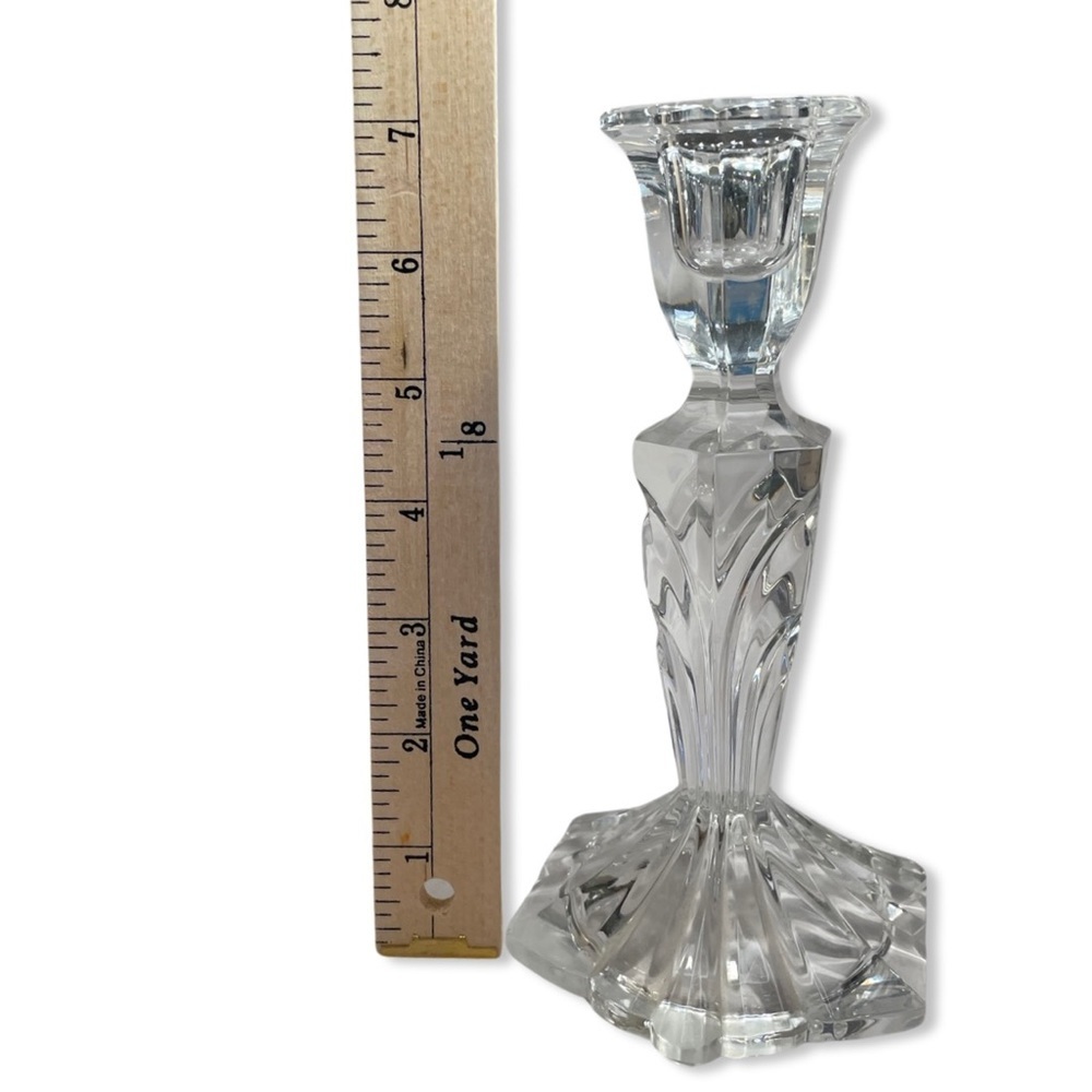 FIFTH Ave Lead Crystal Candle Holders Pair Set - 7 inches - Picture 5 of 6